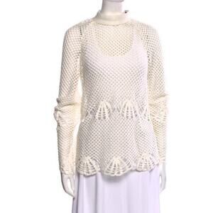 Self-Portrait Mock Neck White Sweater